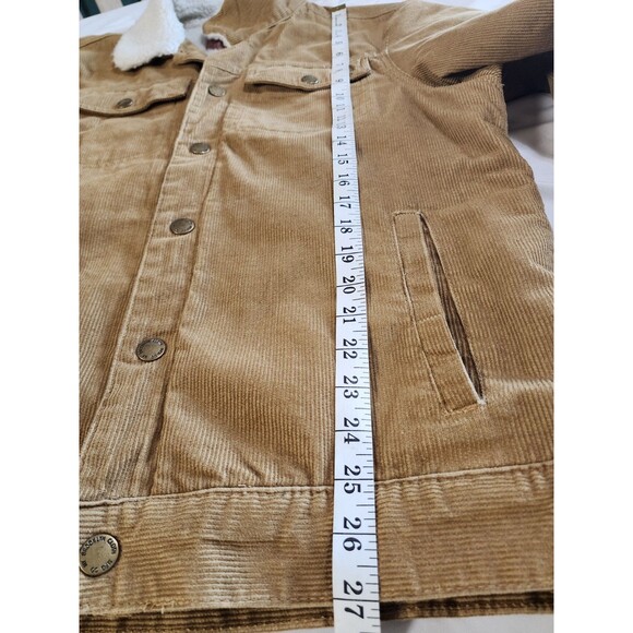 Trademark Brooklyn Cloth Sherpa Lined Corduroy Jacket Men Sz LG Tobacco *read* - Picture 10 of 14